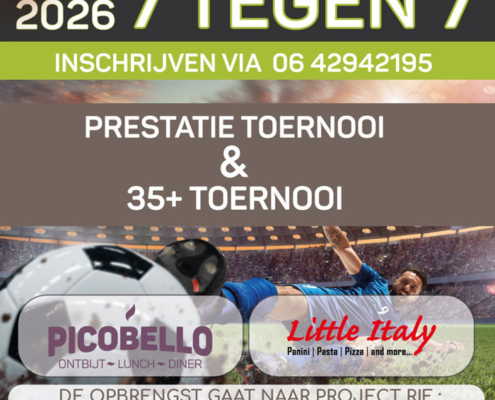 7 tegen 7 voetbaltoernooi 2026