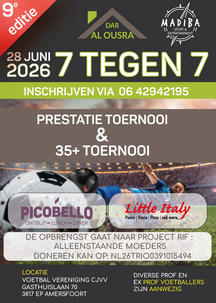 7 tegen 7 voetbaltoernooi 2026