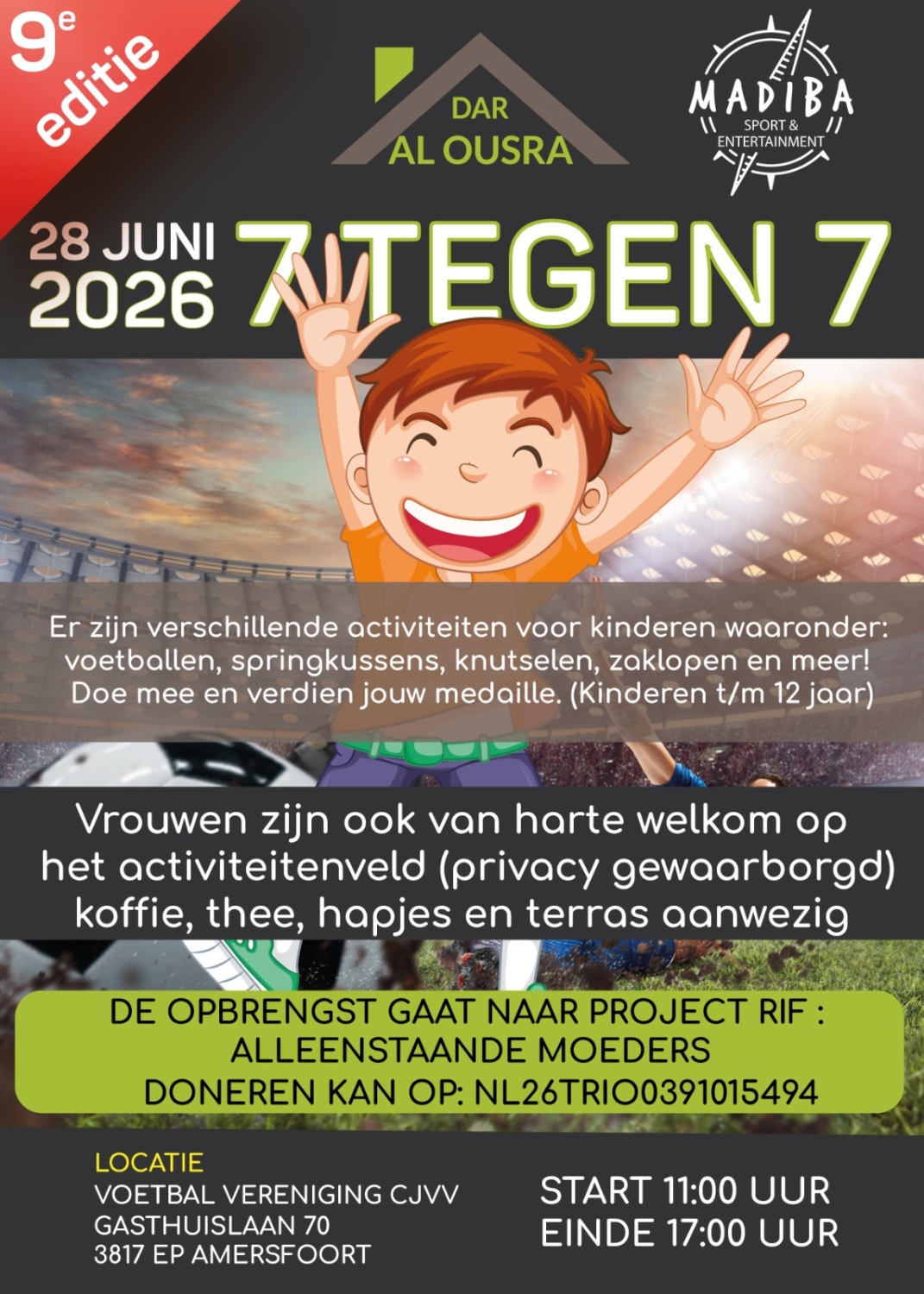7 tegen 7 voetbaltoernooi 2026 kinder evenement